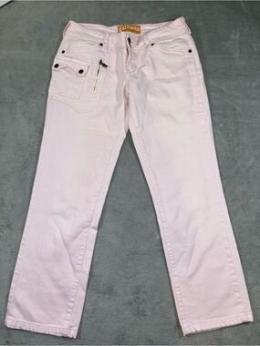 Vintage Galliano Pink Denim Cargo Pants - Made in Italy (Y2K Low Rise)